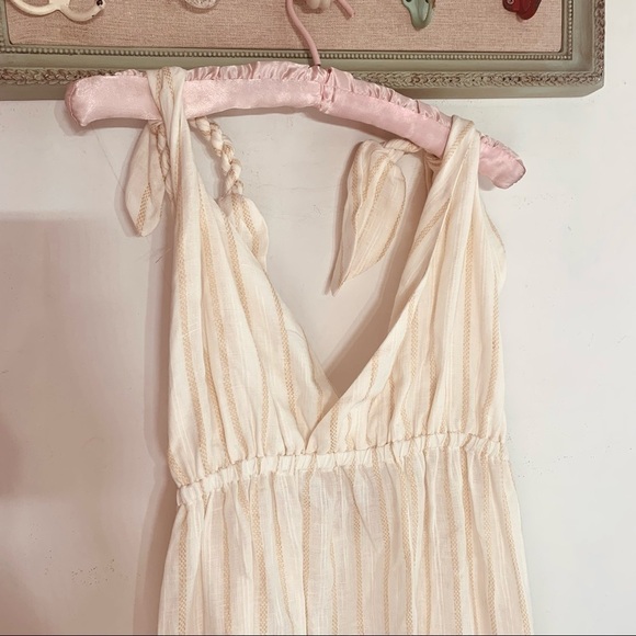 Mara Hoffman revolve Calypso cream khaki braided maxi dress V-neck xl nwt - Picture 4 of 12